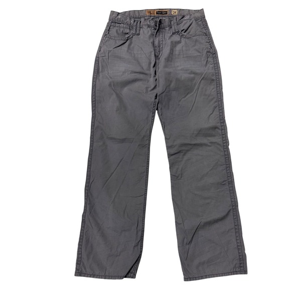 BKE Tyler Straight Leg Mens Gray 34x34 Cotton Button Zip Fly Pants Chinos - Picture 2 of 7
